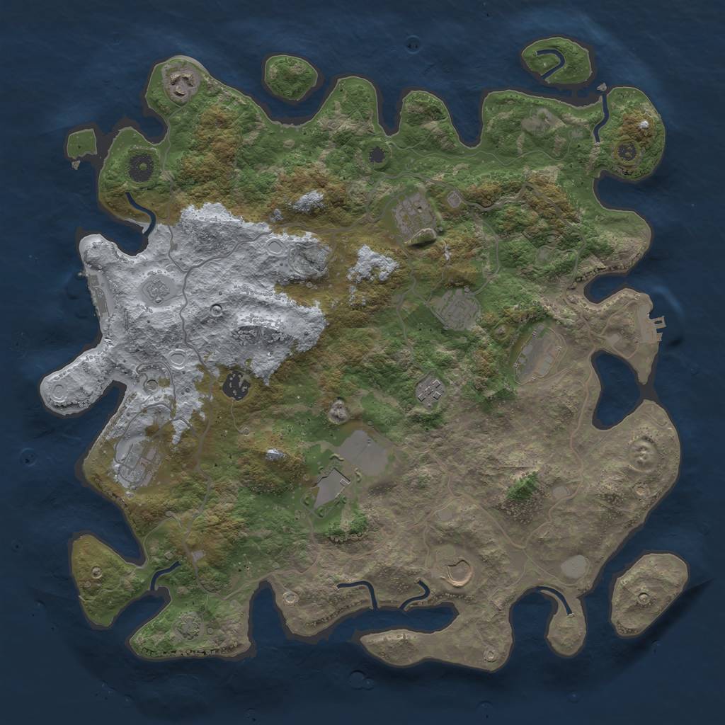 Rust Map: Procedural Map, Size: 4000, Seed: 465296489, 17 Monuments