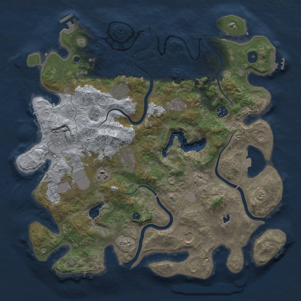 Rust Map: Procedural Map, Size: 4000, Seed: 465296489, 15 Monuments