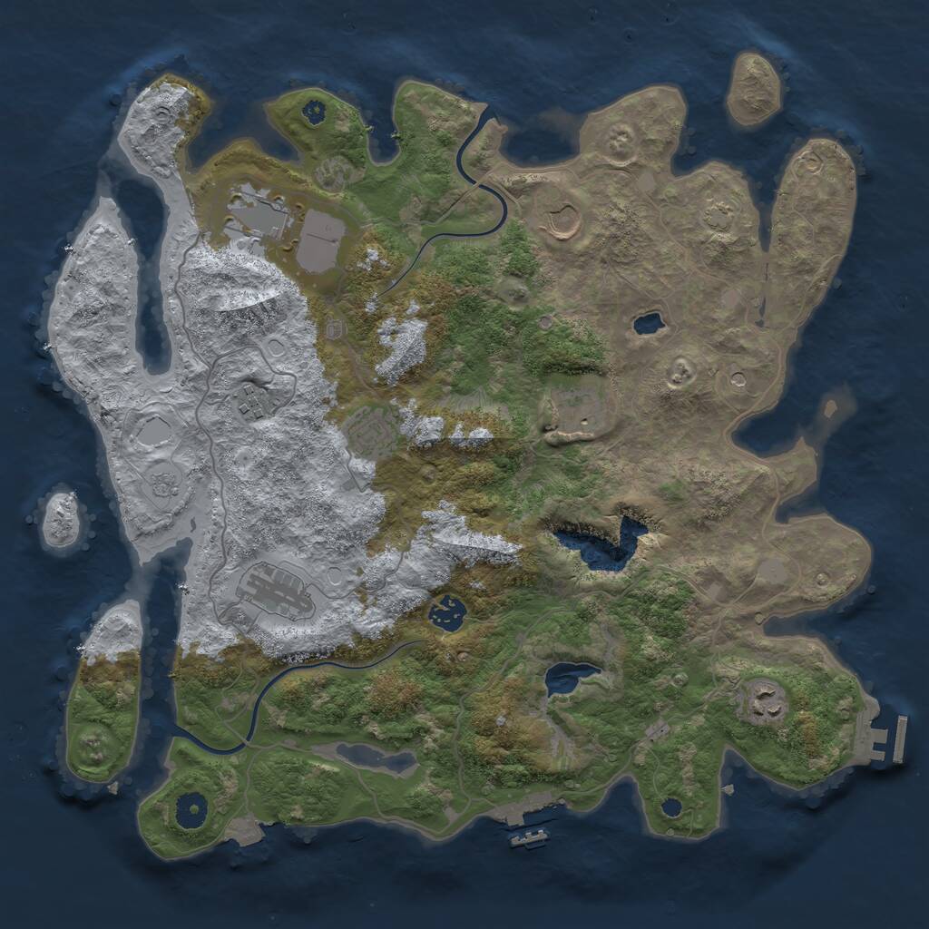 Rust Map: Procedural Map, Size: 4000, Seed: 284648760, 14 Monuments