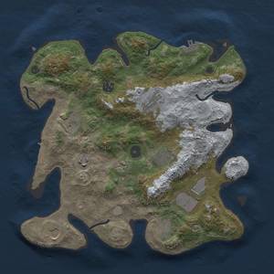 Thumbnail Rust Map: Procedural Map, Size: 3500, Seed: 1486086448, 19 Monuments