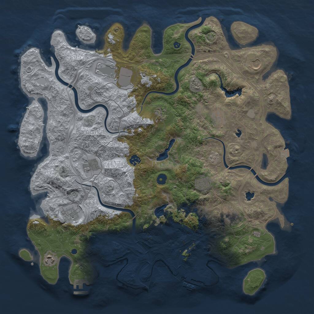 Rust Map: Procedural Map, Size: 4500, Seed: 856240422, 17 Monuments