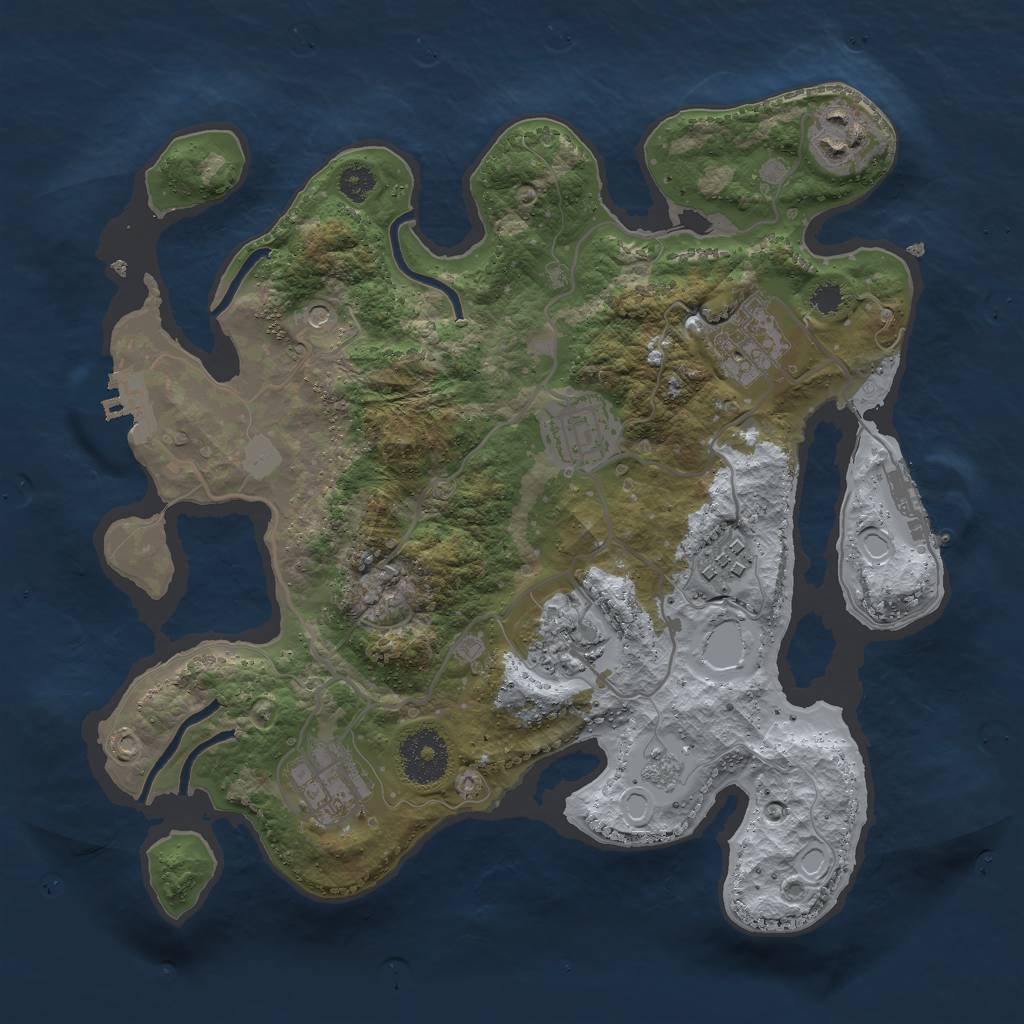 Rust Map: Procedural Map, Size: 3000, Seed: 797496219, 15 Monuments