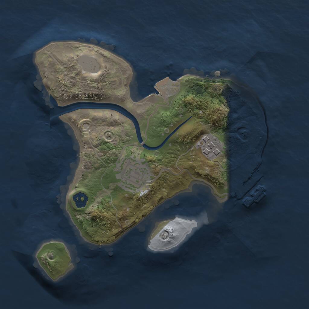 Rust Map: Procedural Map, Size: 2048, Seed: 55634322, 4 Monuments