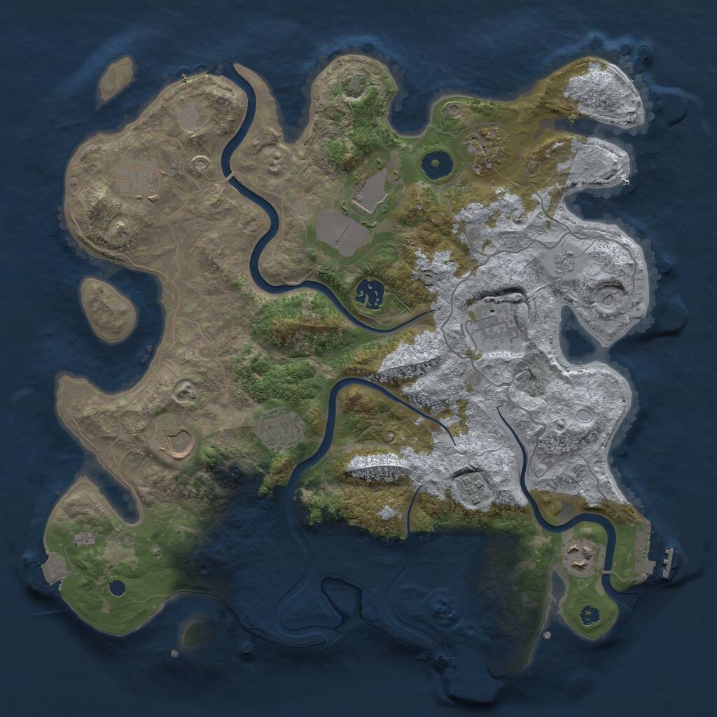Rust Map: Procedural Map, Size: 3700, Seed: 538321942, 15 Monuments