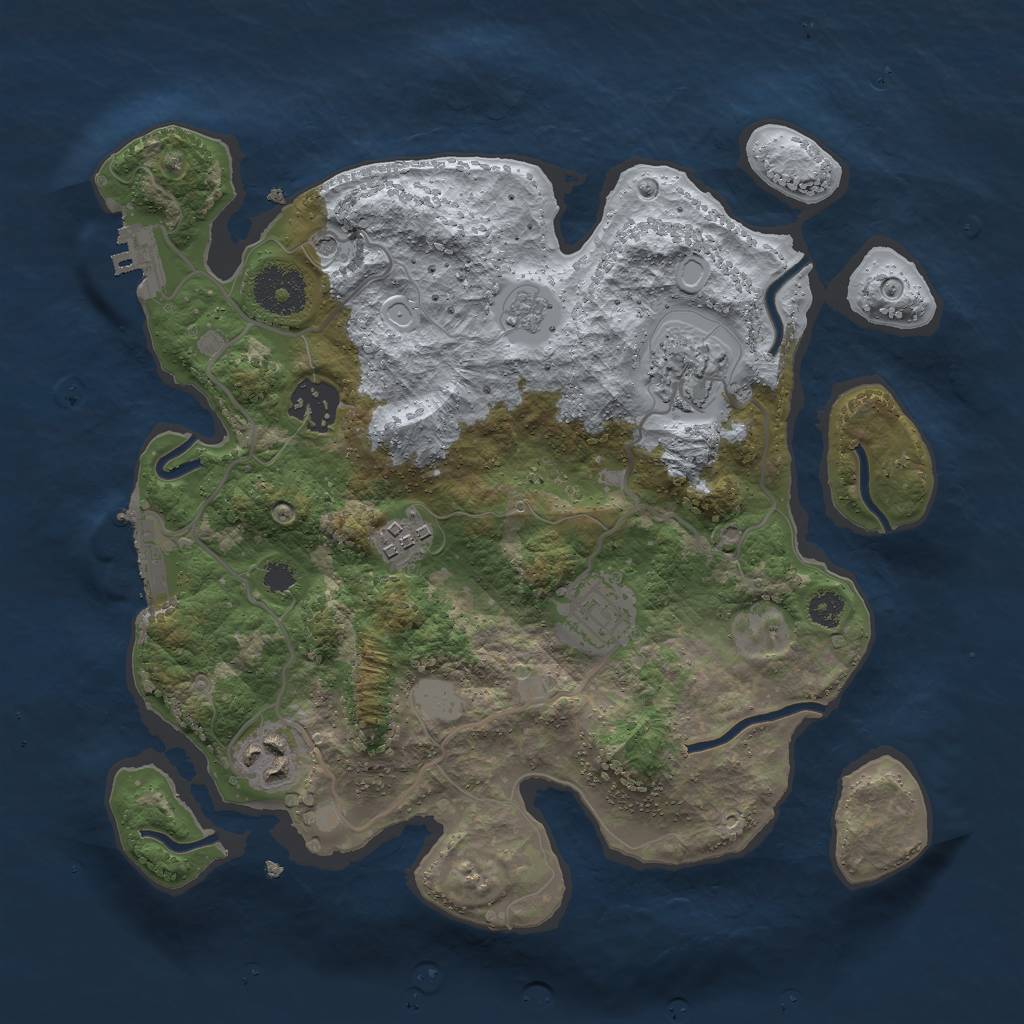 Rust Map: Procedural Map, Size: 3000, Seed: 846644418, 12 Monuments