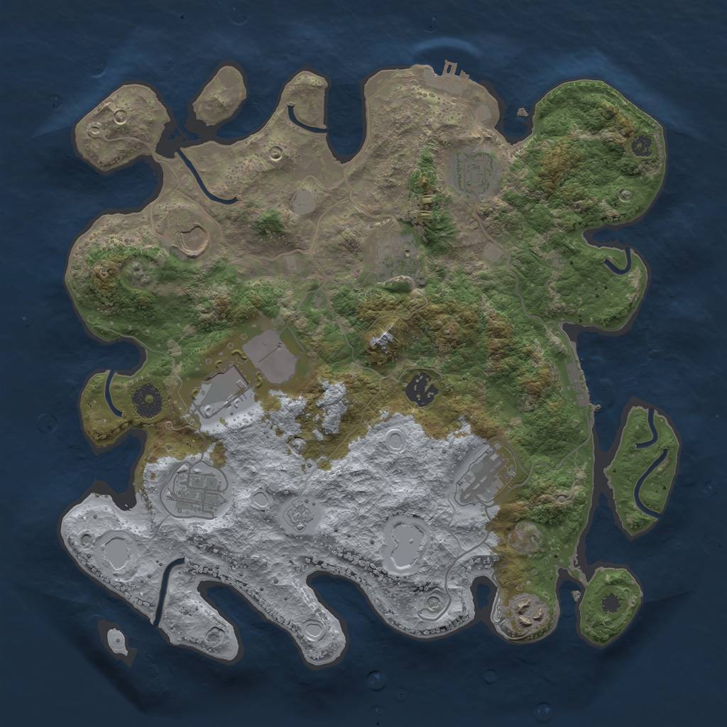 Rust Map: Procedural Map, Size: 3500, Seed: 92043164, 17 Monuments