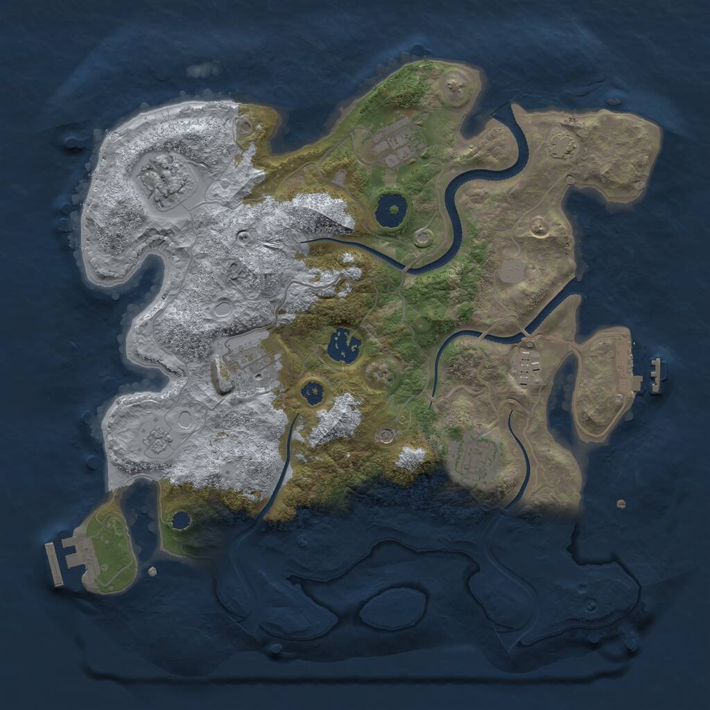 Rust Map: Procedural Map, Size: 3225, Seed: 6847, 12 Monuments