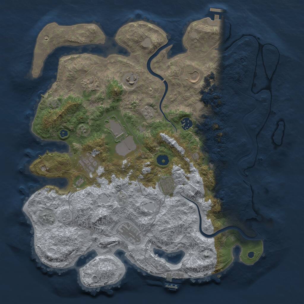Rust Map: Procedural Map, Size: 3900, Seed: 96425, 15 Monuments