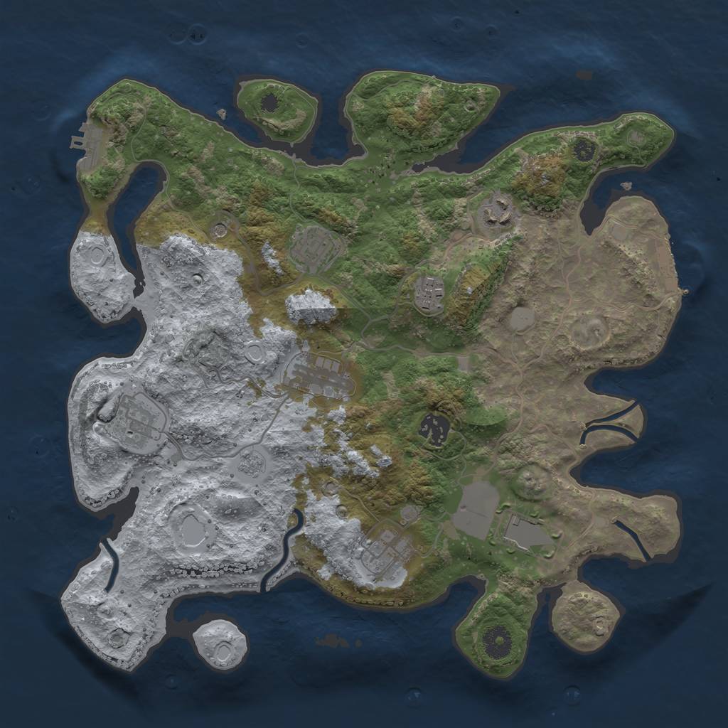 Rust Map: Procedural Map, Size: 3500, Seed: 9718092, 15 Monuments