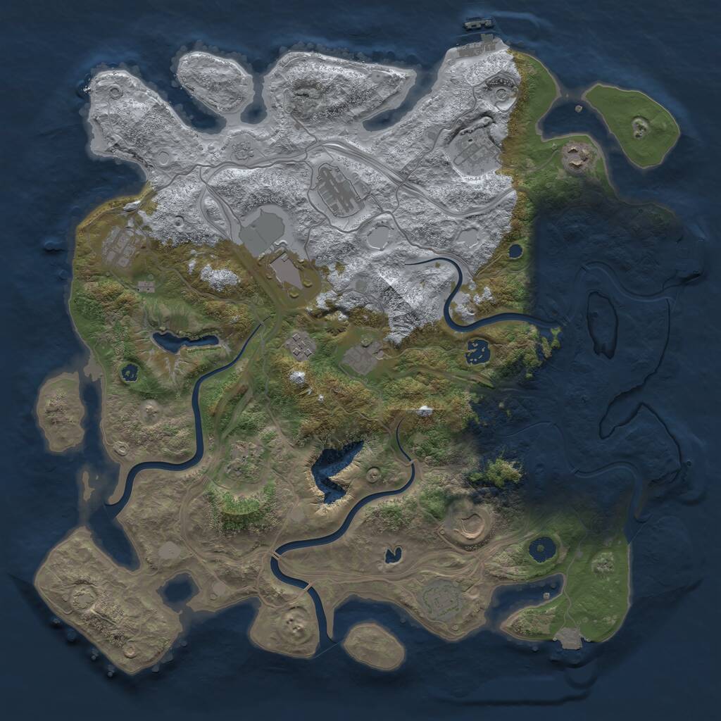Rust Map: Procedural Map, Size: 4250, Seed: 975251888, 17 Monuments
