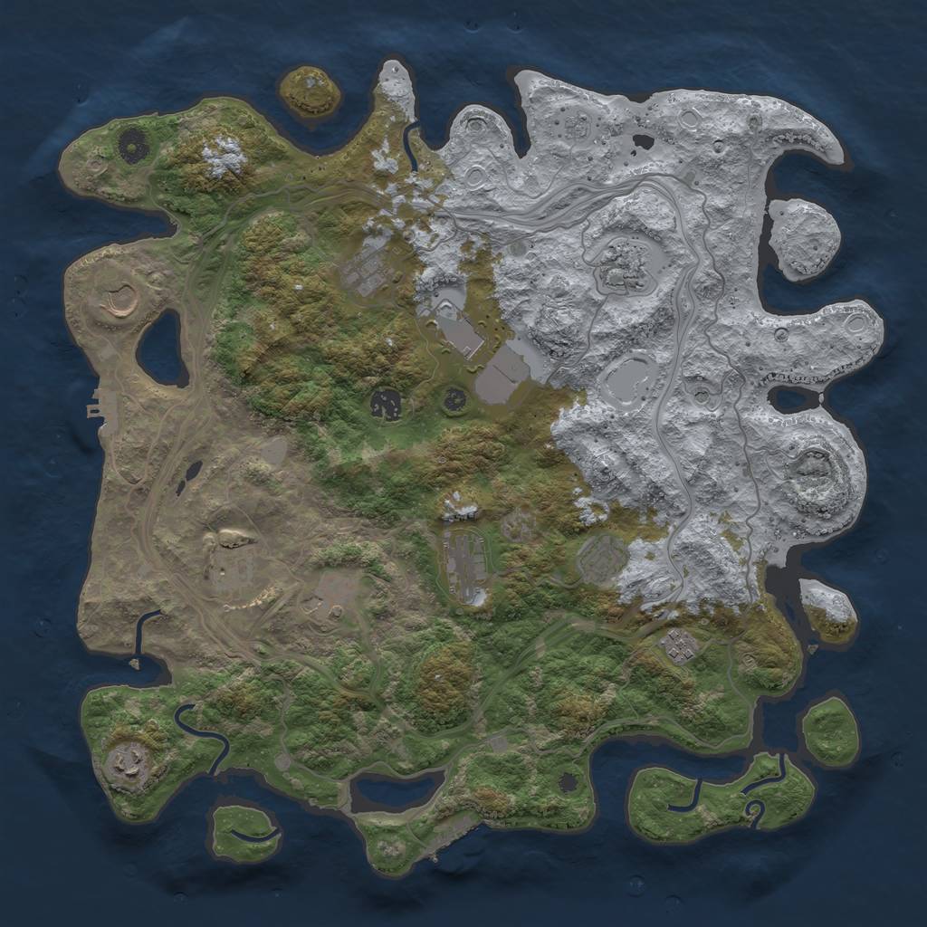 Rust Map: Procedural Map, Size: 4250, Seed: 616671035, 18 Monuments