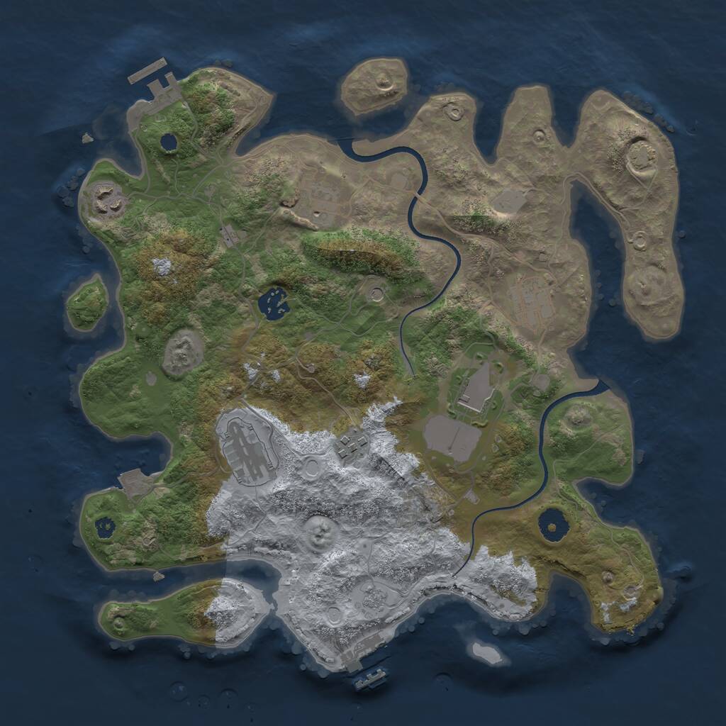 Rust Map: Procedural Map, Size: 3500, Seed: 99238207, 13 Monuments