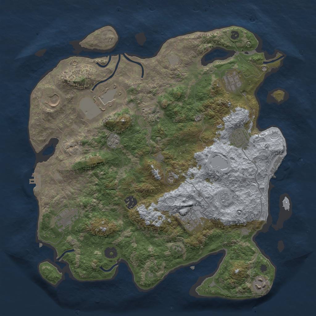 Rust Map: Procedural Map, Size: 3800, Seed: 34112, 19 Monuments