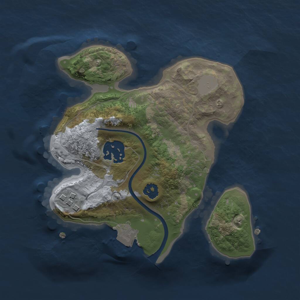 Rust Map: Procedural Map, Size: 2000, Seed: 451655727, 3 Monuments