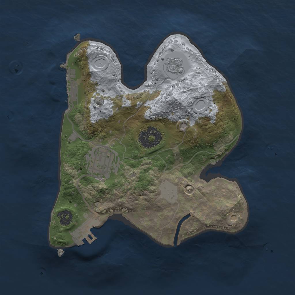 Rust Map: Procedural Map, Size: 2000, Seed: 460291423, 7 Monuments