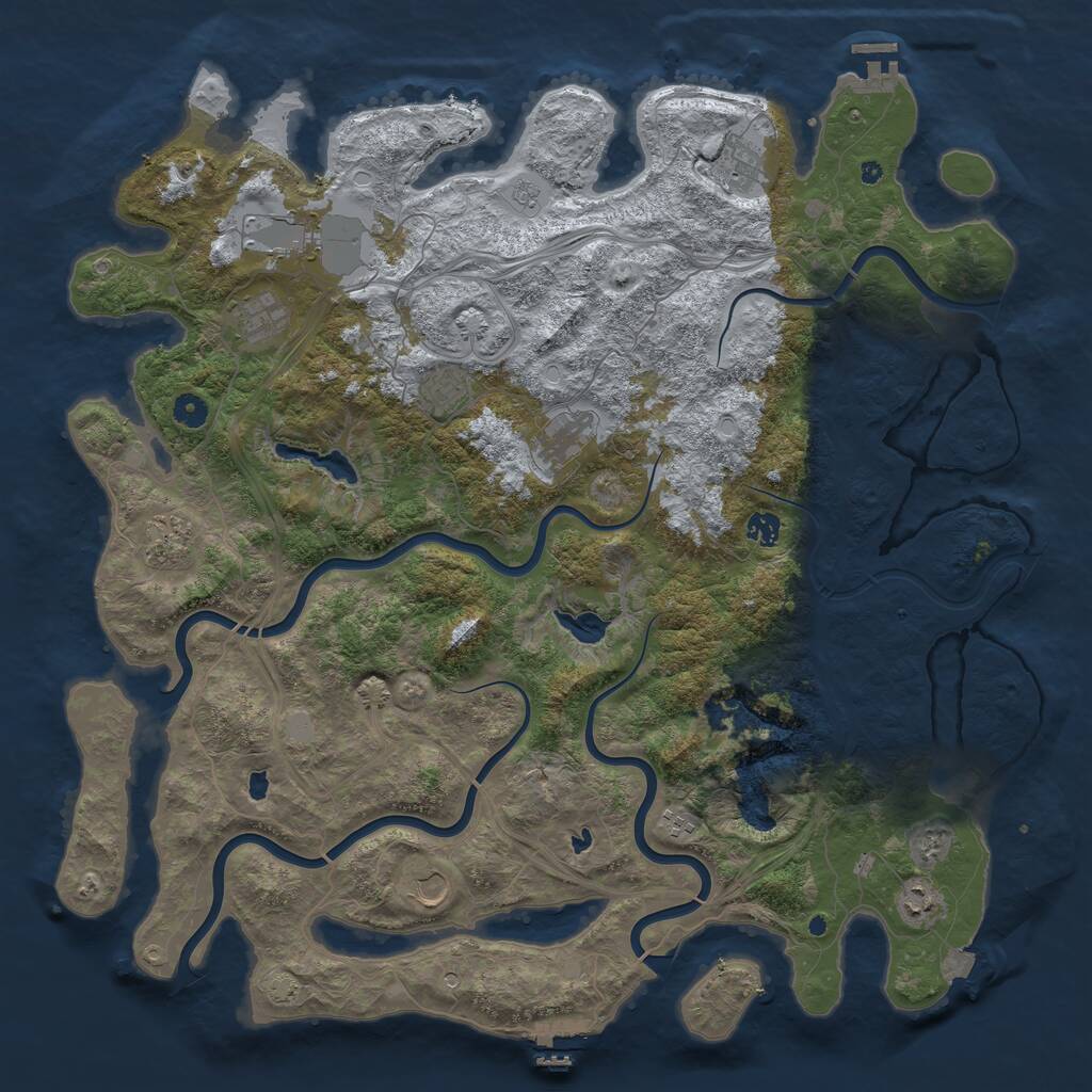 Rust Map: Procedural Map, Size: 4800, Seed: 758742433, 16 Monuments