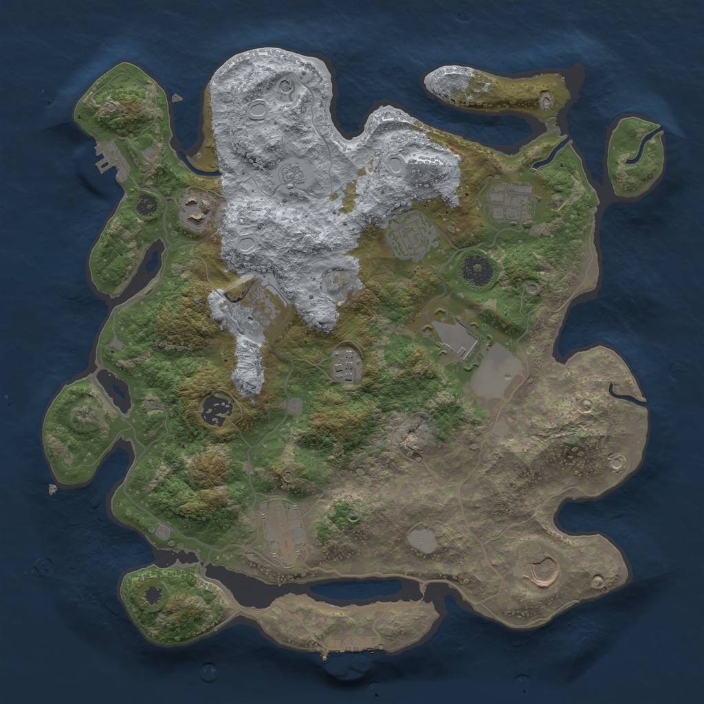 Rust Map: Procedural Map, Size: 3500, Seed: 7303302, 18 Monuments