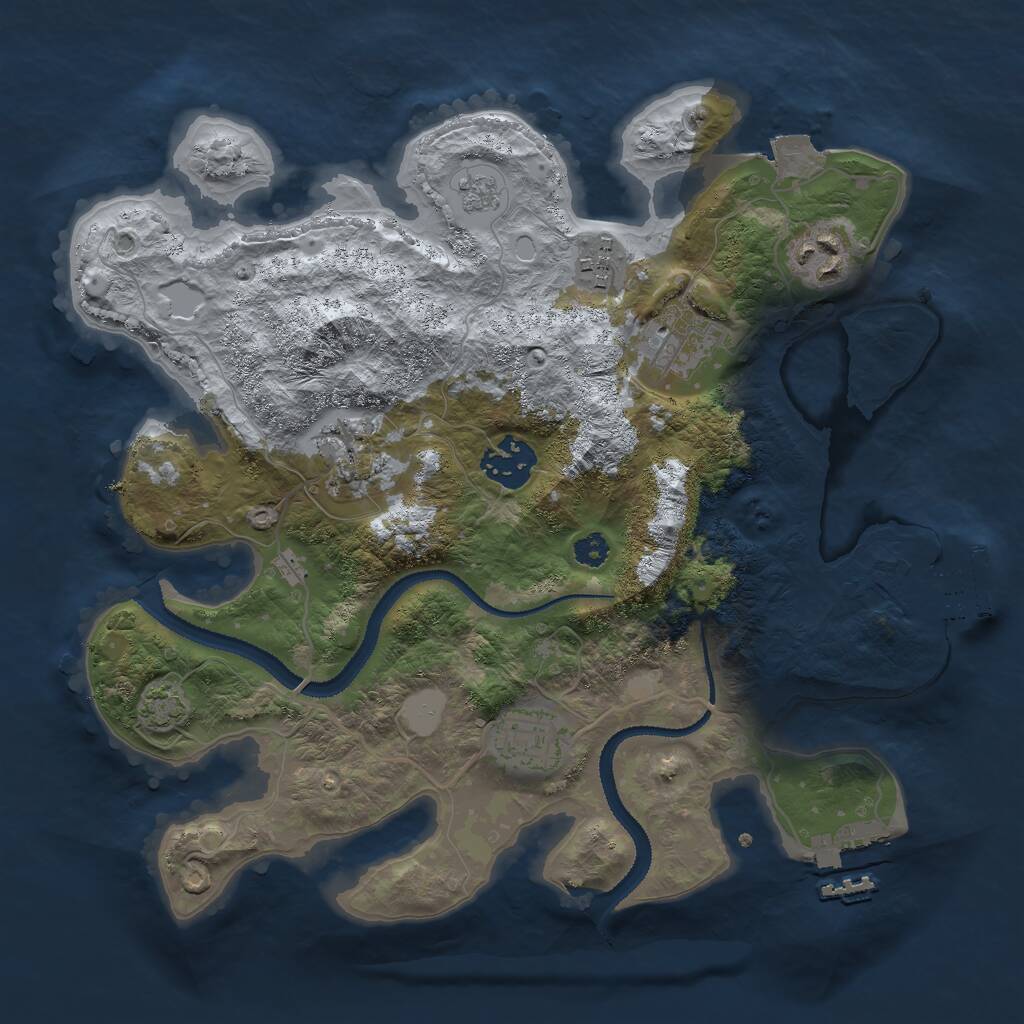 Rust Map: Procedural Map, Size: 3000, Seed: 171415479, 11 Monuments