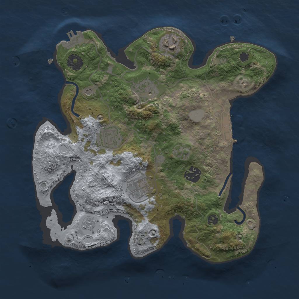 Rust Map: Procedural Map, Size: 2800, Seed: 112454332, 14 Monuments