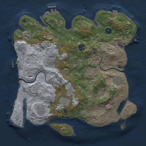 Thumbnail Rust Map: Procedural Map, Size: 3500, Seed: 301222, 13 Monuments