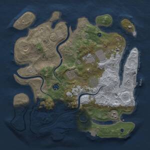 Thumbnail Rust Map: Procedural Map, Size: 3500, Seed: 849281882, 13 Monuments