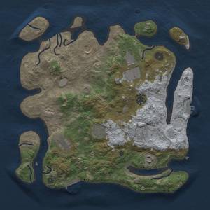 Thumbnail Rust Map: Procedural Map, Size: 3500, Seed: 849281882, 16 Monuments