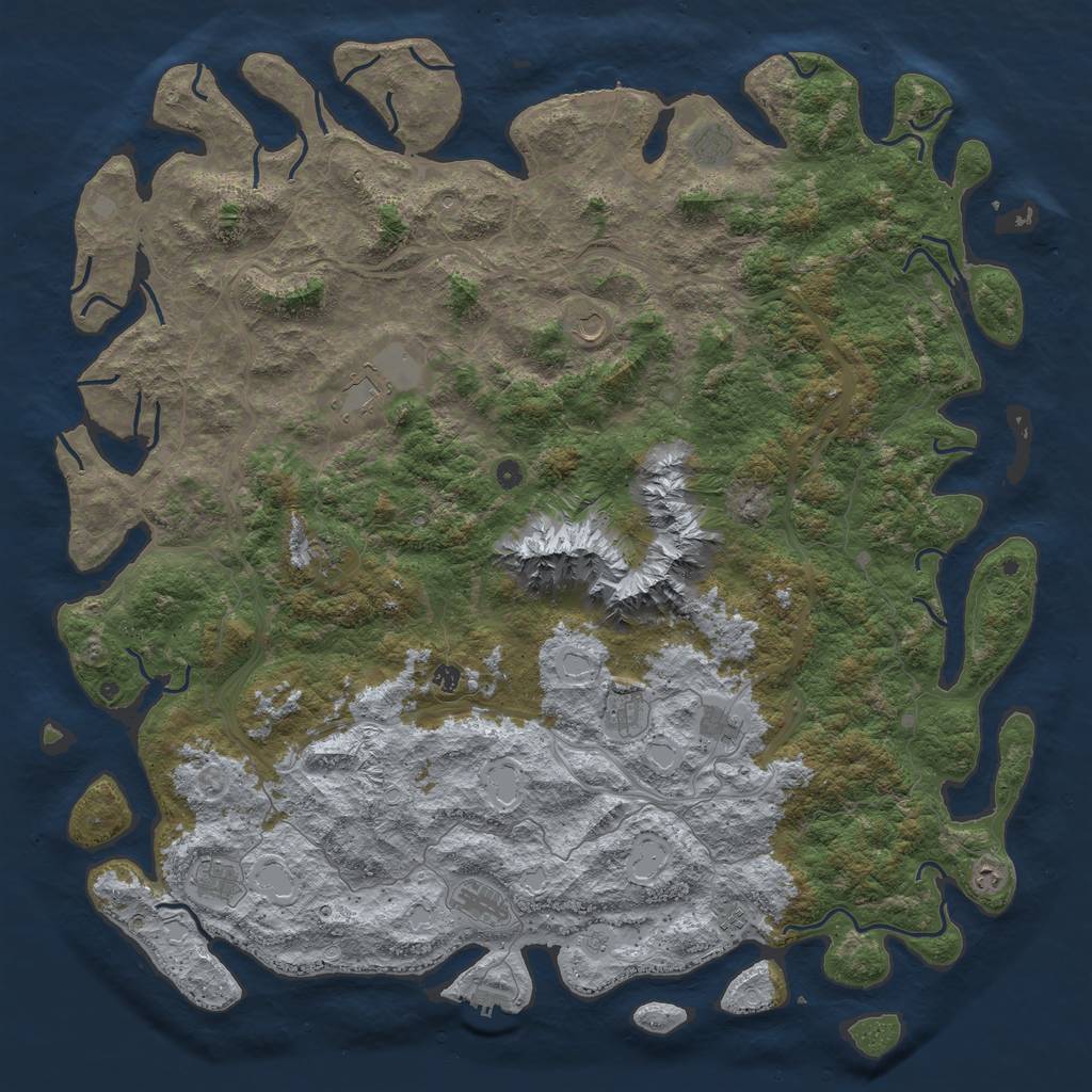 Rust Map: Procedural Map, Size: 6000, Seed: 29650, 20 Monuments