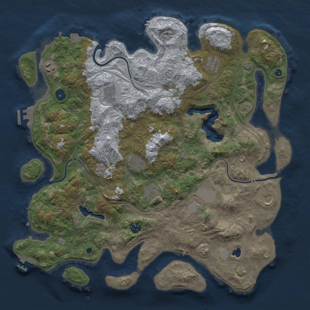 Rust Map: Procedural Map, Size: 4300, Seed: 557859, 15 Monuments