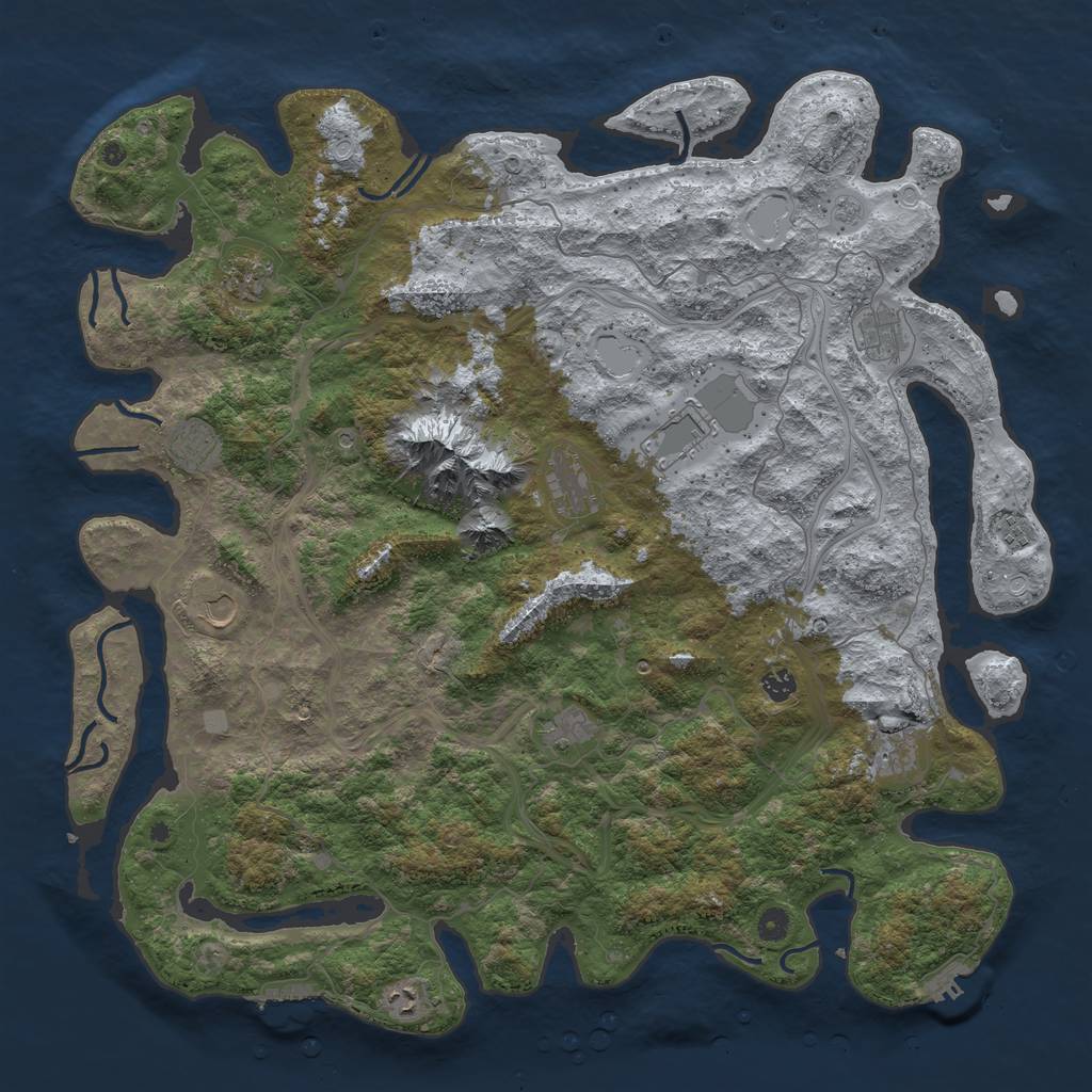 Rust Map: Procedural Map, Size: 5000, Seed: 985672439, 20 Monuments