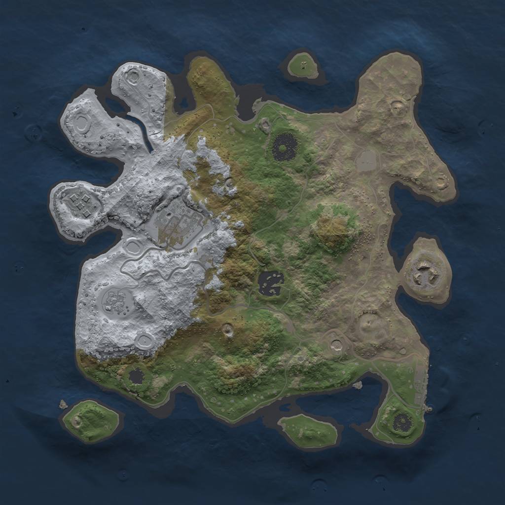 Rust Map: Procedural Map, Size: 2800, Seed: 30696608, 12 Monuments