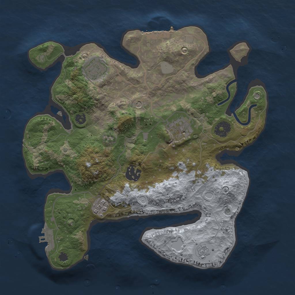 Rust Map: Procedural Map, Size: 2800, Seed: 1256838654, 13 Monuments