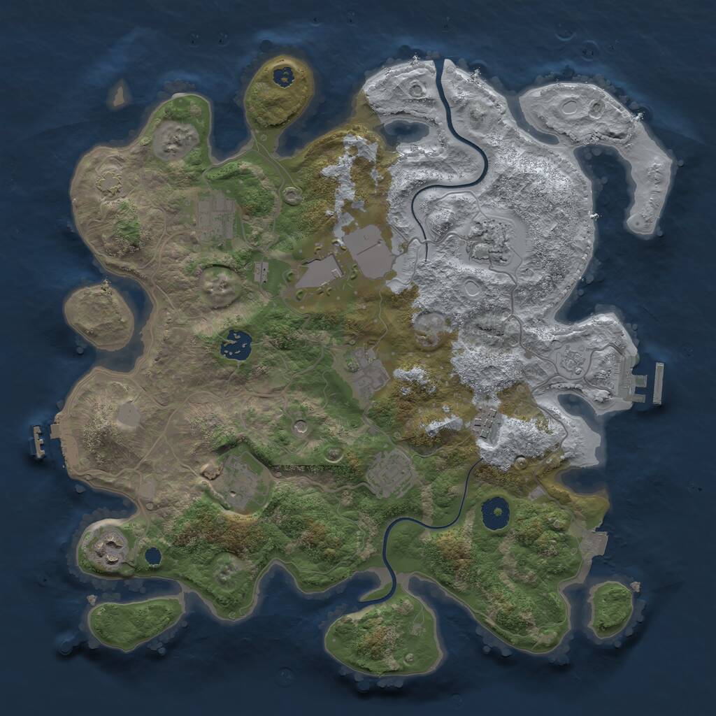 Rust Map: Procedural Map, Size: 3500, Seed: 40684507, 15 Monuments