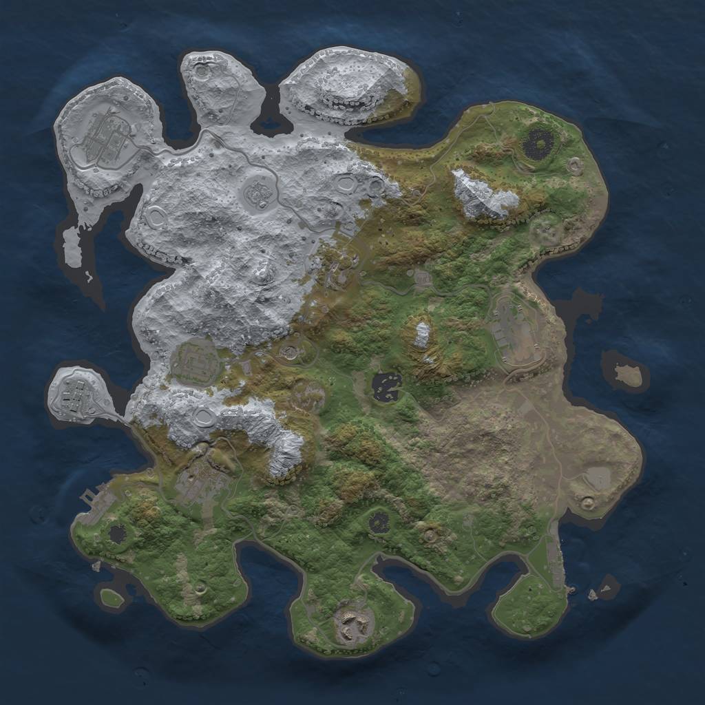 Rust Map: Procedural Map, Size: 3400, Seed: 673217, 17 Monuments