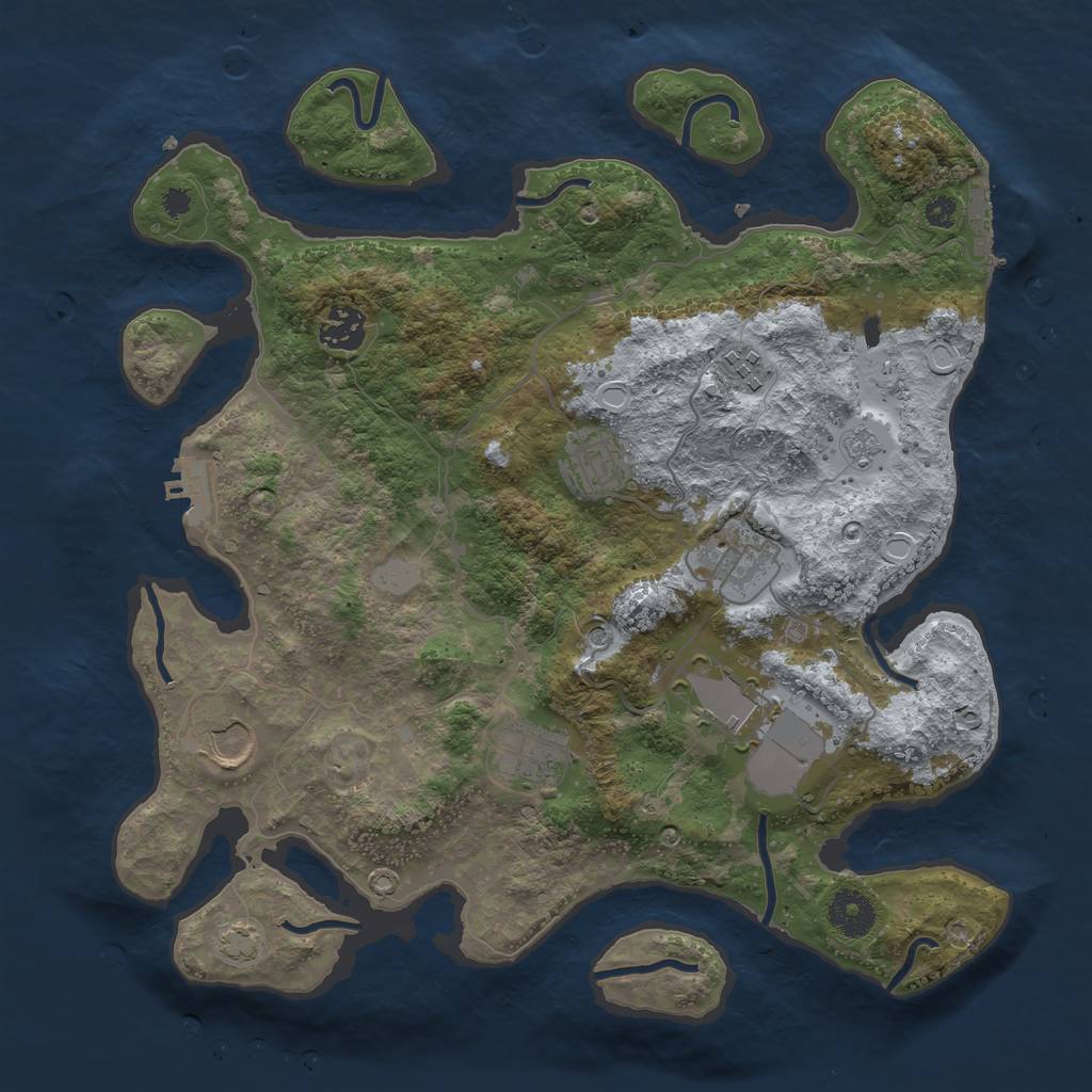 Rust Map: Procedural Map, Size: 3500, Seed: 12182743, 15 Monuments