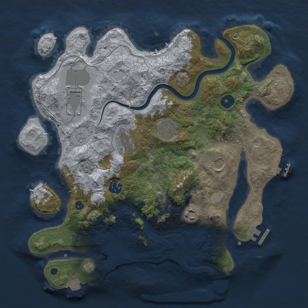 Rust Map: Procedural Map, Size: 3500, Seed: 71458953, 13 Monuments