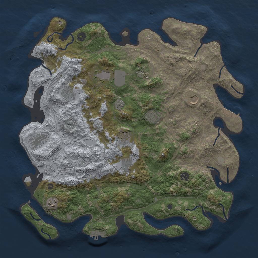Rust Map: Procedural Map, Size: 4250, Seed: 1893426294, 20 Monuments
