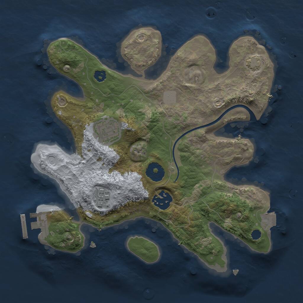 Rust Map: Procedural Map, Size: 2500, Seed: 1541443519, 6 Monuments