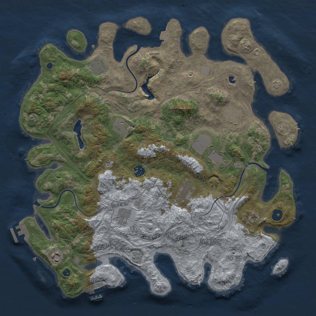 Rust Map: Procedural Map, Size: 4250, Seed: 940004776, 16 Monuments