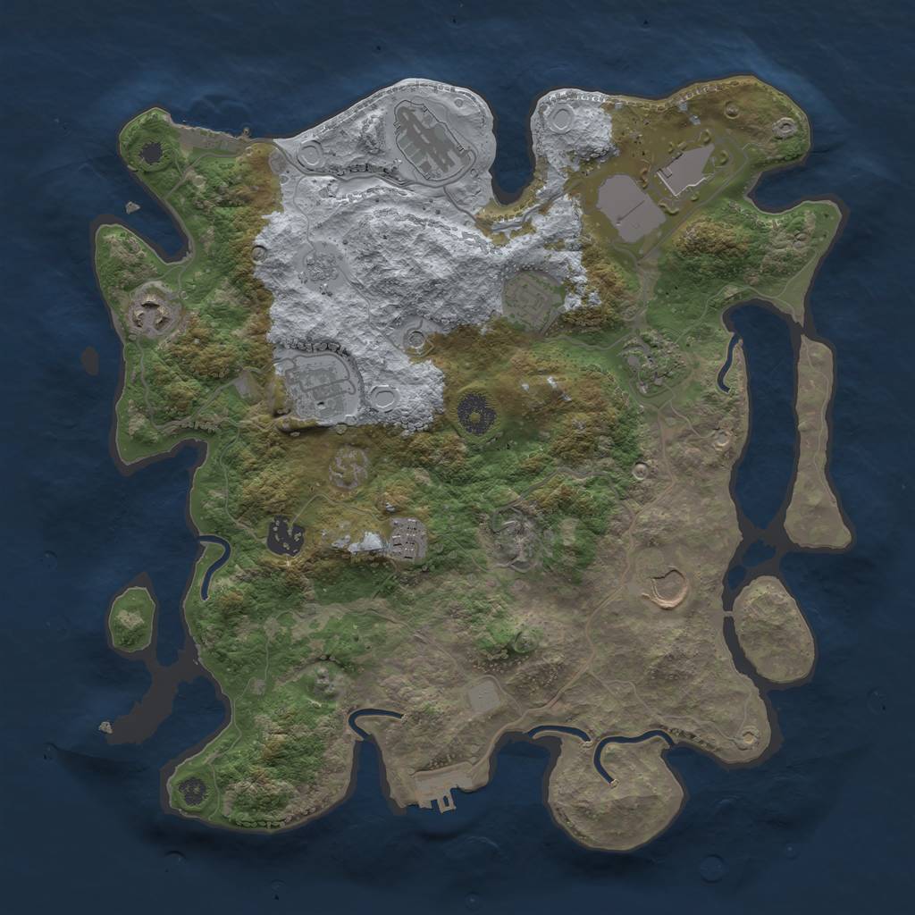 Rust Map: Procedural Map, Size: 3500, Seed: 473129425, 18 Monuments