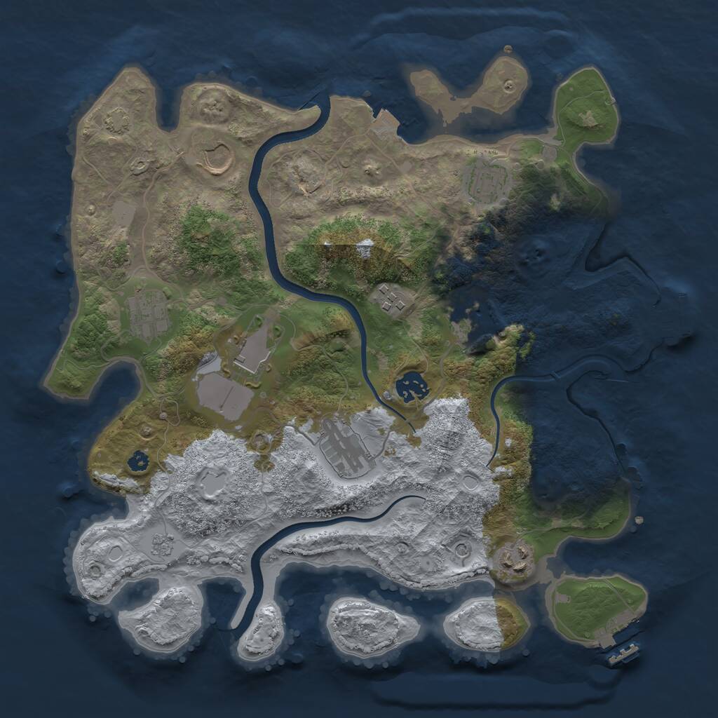 Rust Map: Procedural Map, Size: 3500, Seed: 11310635, 15 Monuments