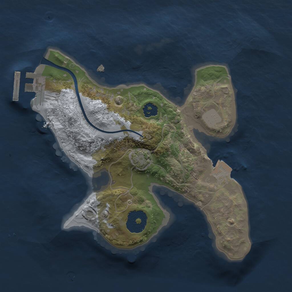 Rust Map: Procedural Map, Size: 2000, Seed: 458245, 3 Monuments
