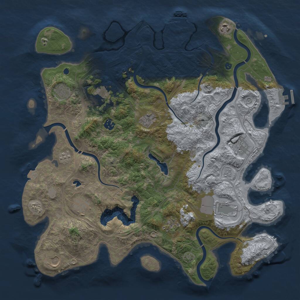 Rust Map: Procedural Map, Size: 4250, Seed: 3441, 17 Monuments