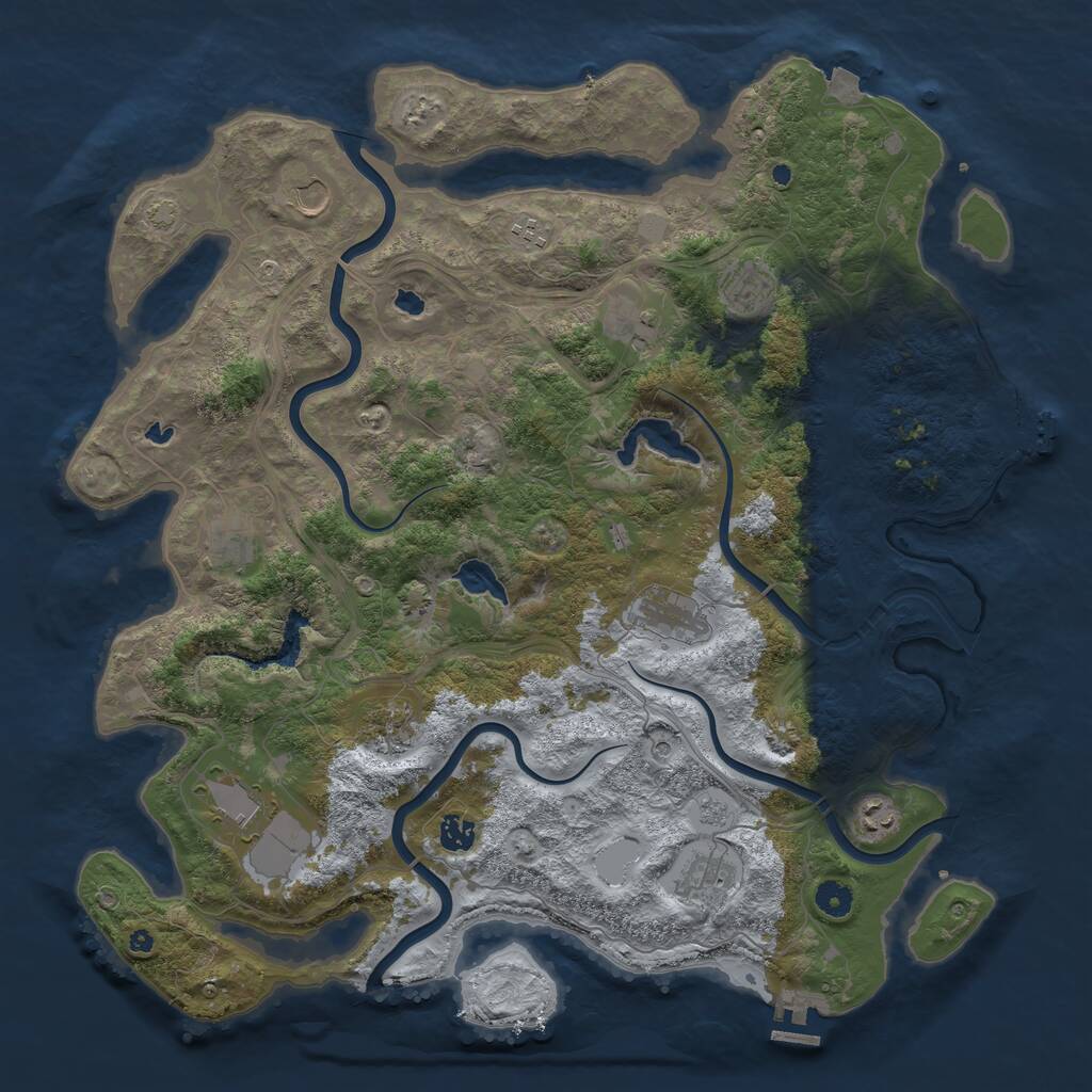 Rust Map: Procedural Map, Size: 4500, Seed: 7430320, 17 Monuments