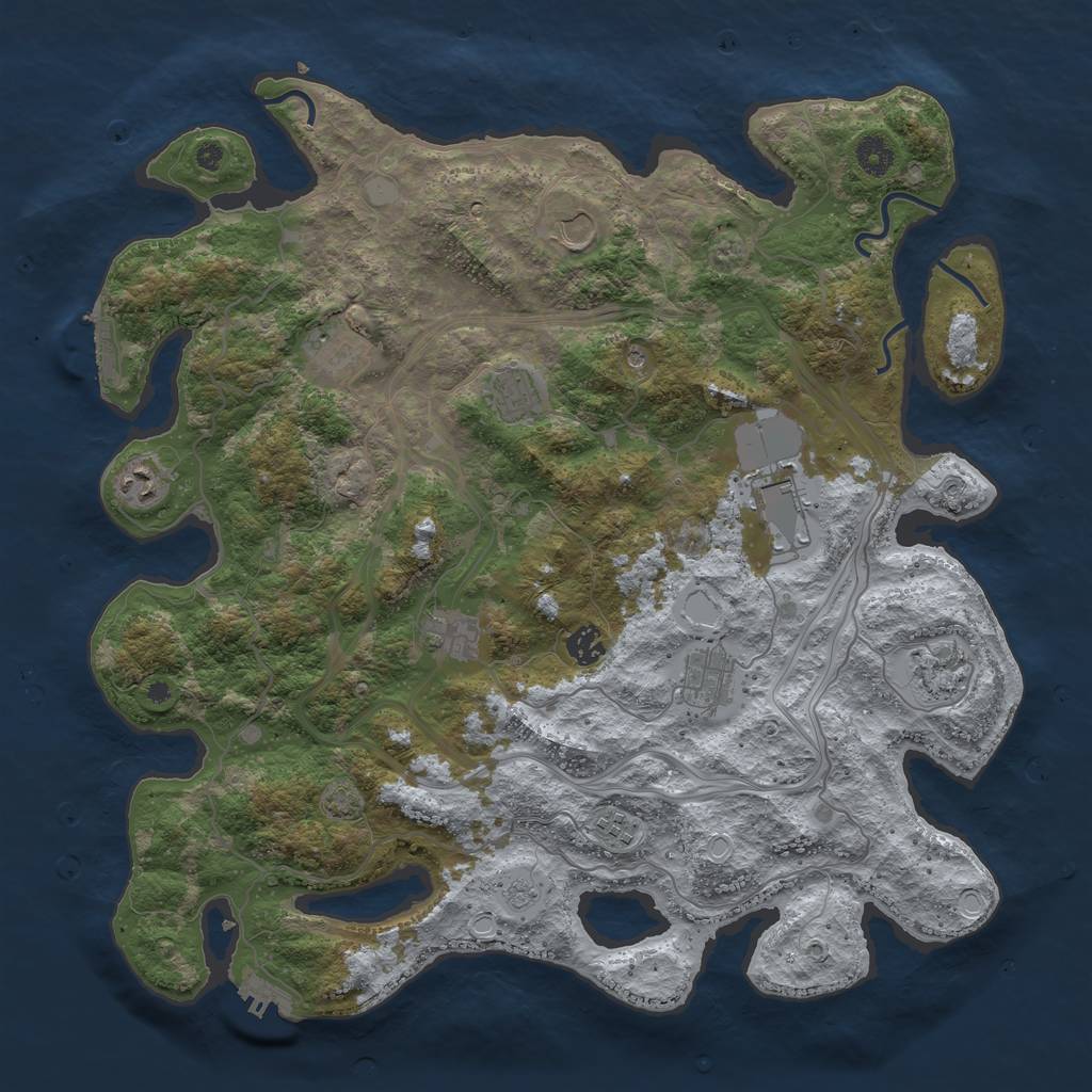 Rust Map: Procedural Map, Size: 4250, Seed: 568654896, 18 Monuments