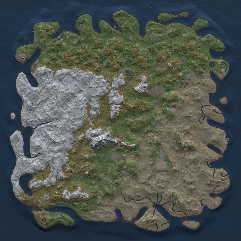 Rust Map: Procedural Map, Size: 6000, Seed: 568744, 20 Monuments