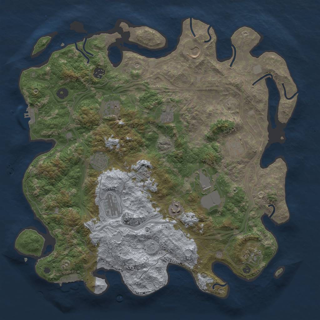 Rust Map: Procedural Map, Size: 4250, Seed: 1760000373, 18 Monuments