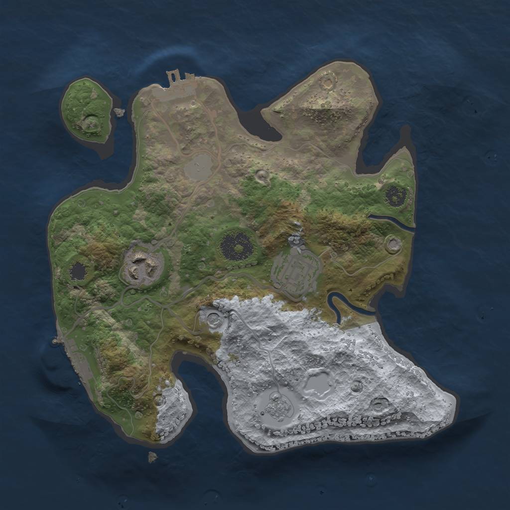 Rust Map: Procedural Map, Size: 2500, Seed: 195564854, 11 Monuments