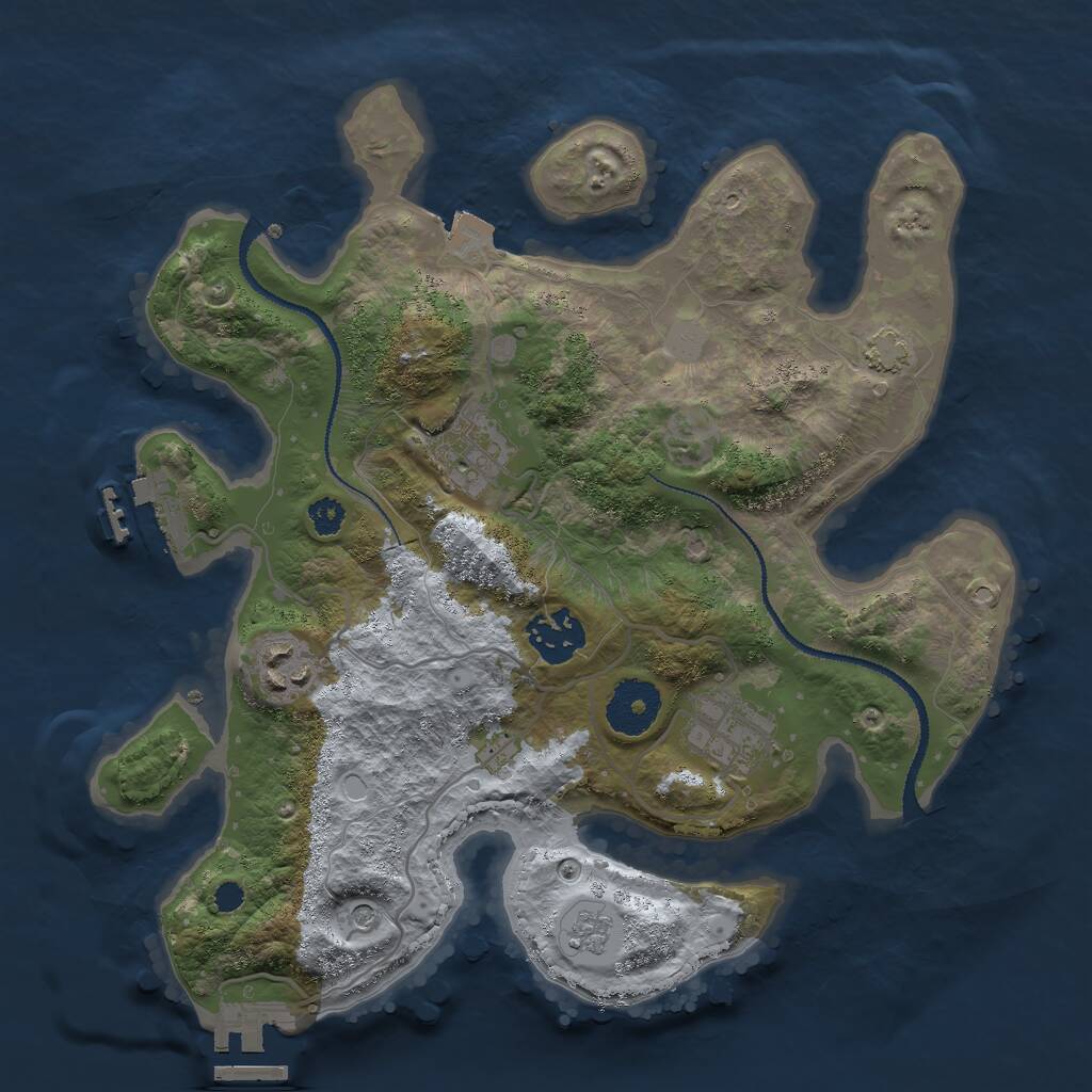 Rust Map: Procedural Map, Size: 3000, Seed: 130606198, 10 Monuments