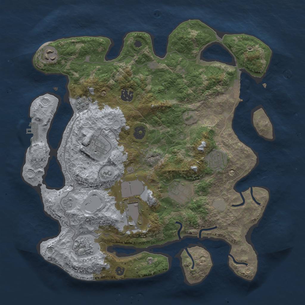 Rust Map: Procedural Map, Size: 3500, Seed: 86880136, 16 Monuments