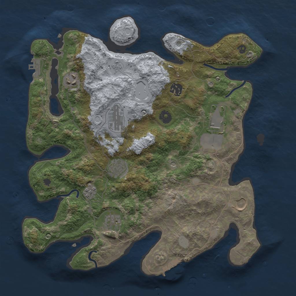 Rust Map: Procedural Map, Size: 3500, Seed: 50172378, 17 Monuments